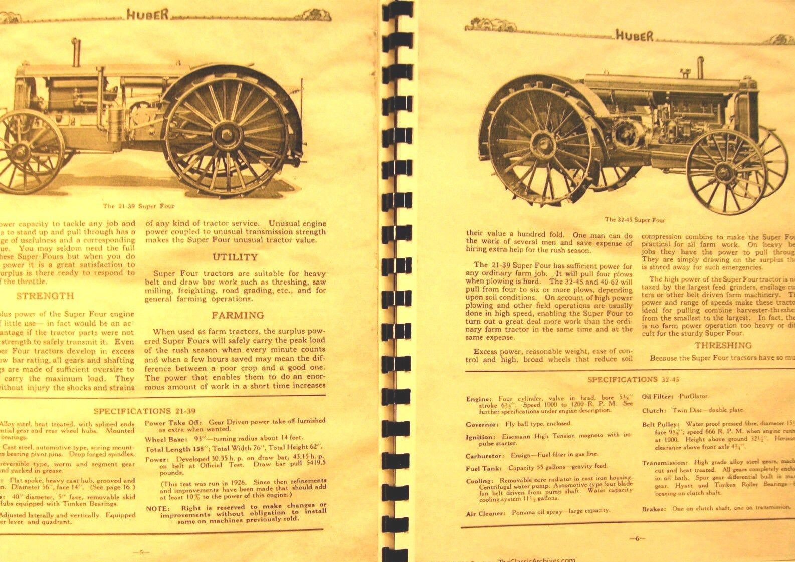The Huber 1917 Tractors & Threshing machinery Sales Manual 40 illustrated Pages
