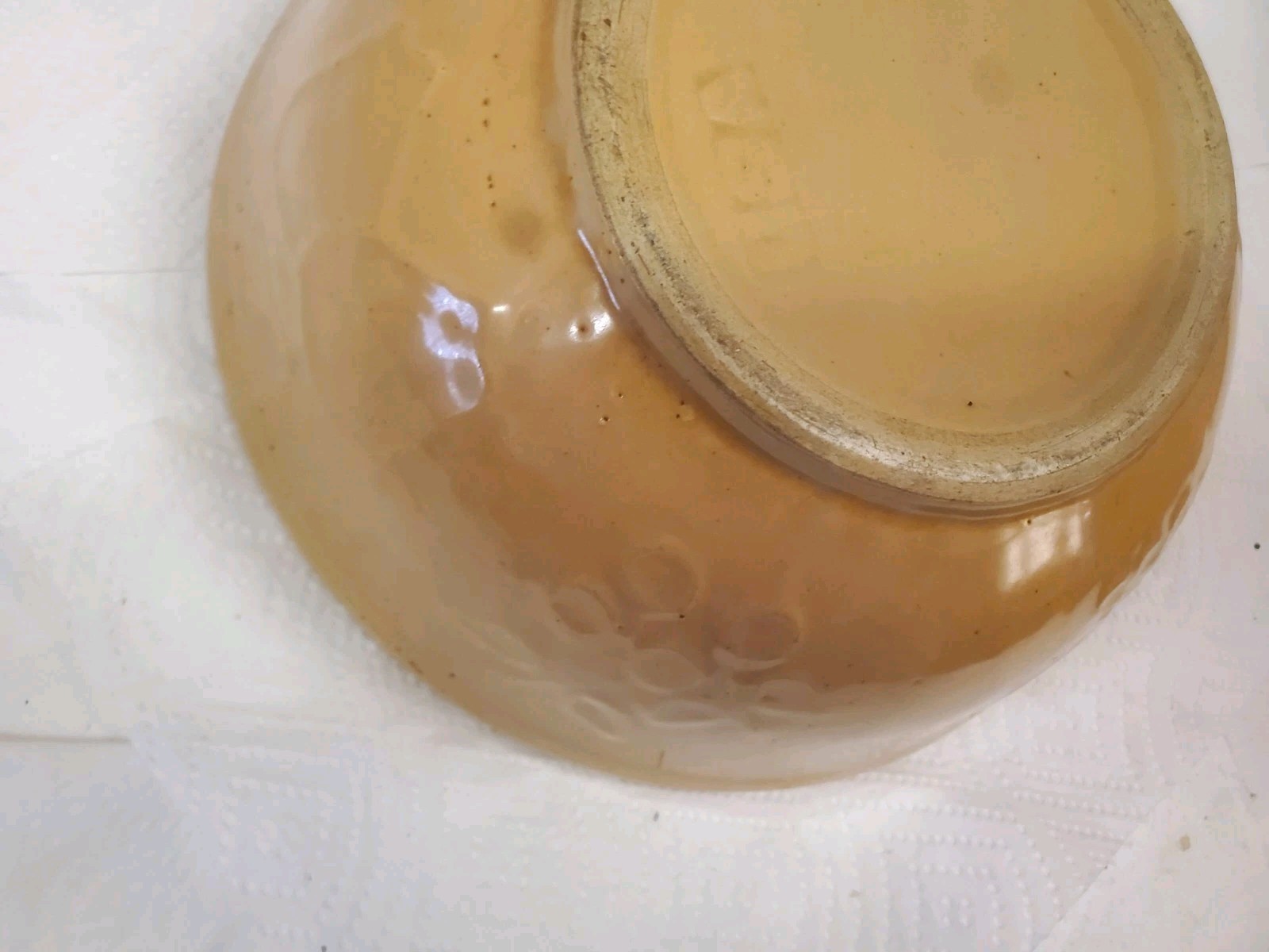 9&Prime; Stoneware Bowl Co-op Grain And Product Company Ringstead Halfa Iowa Cracked