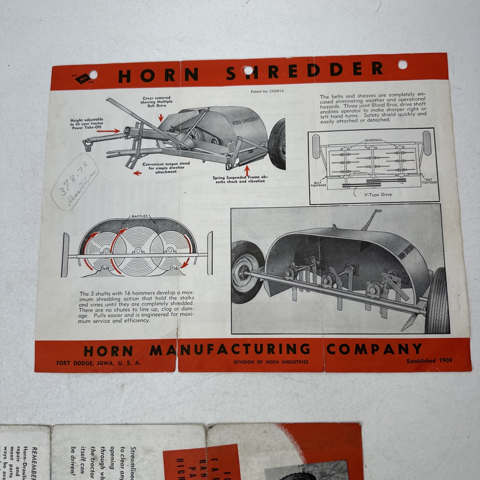 Horn-Draulic Loader Horn Shredder Manufacturing Company Fort Dodge Iowa Ad Paper