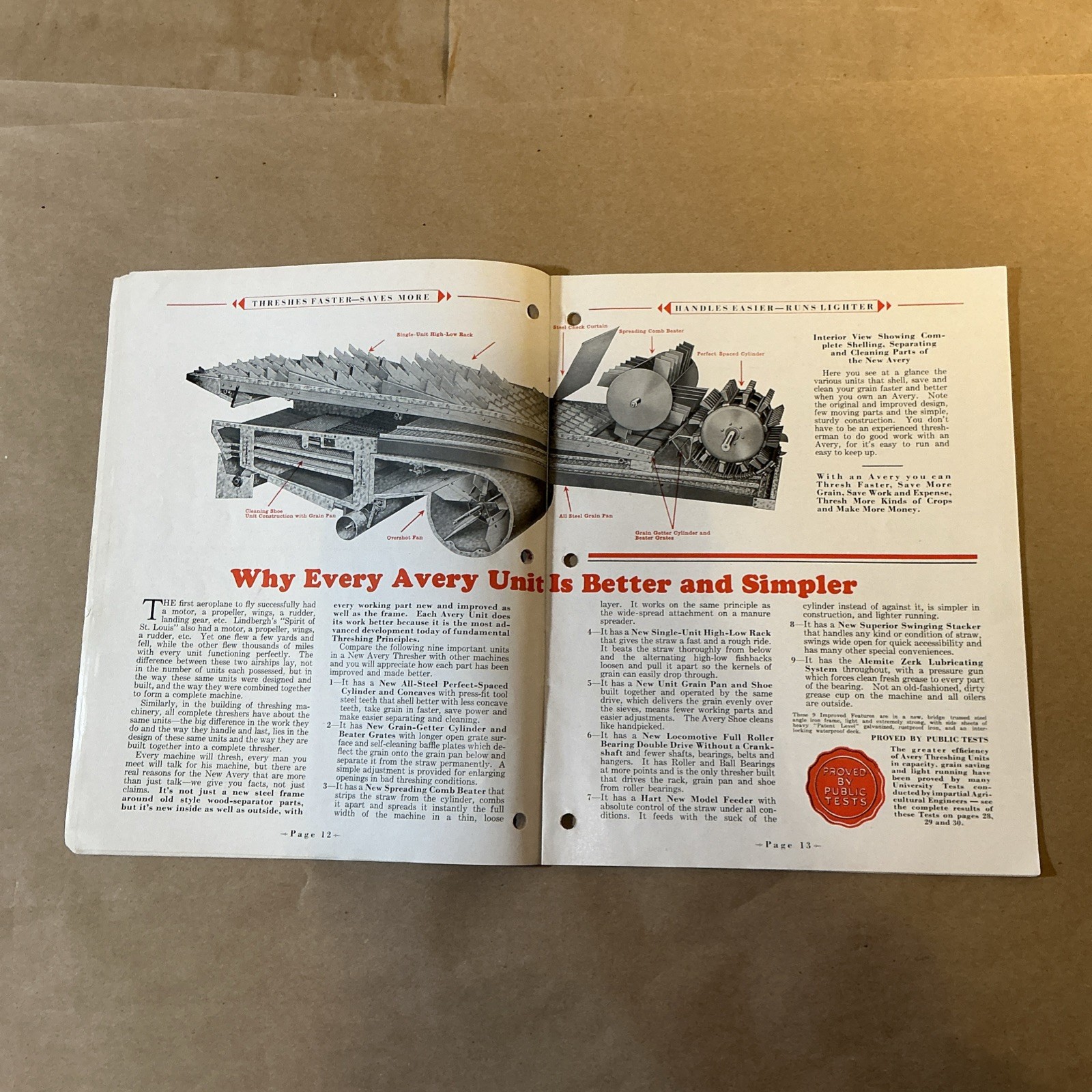 Vintage Original Threshers Catalog Avery Power Machinery Co. As Is INV-P1059