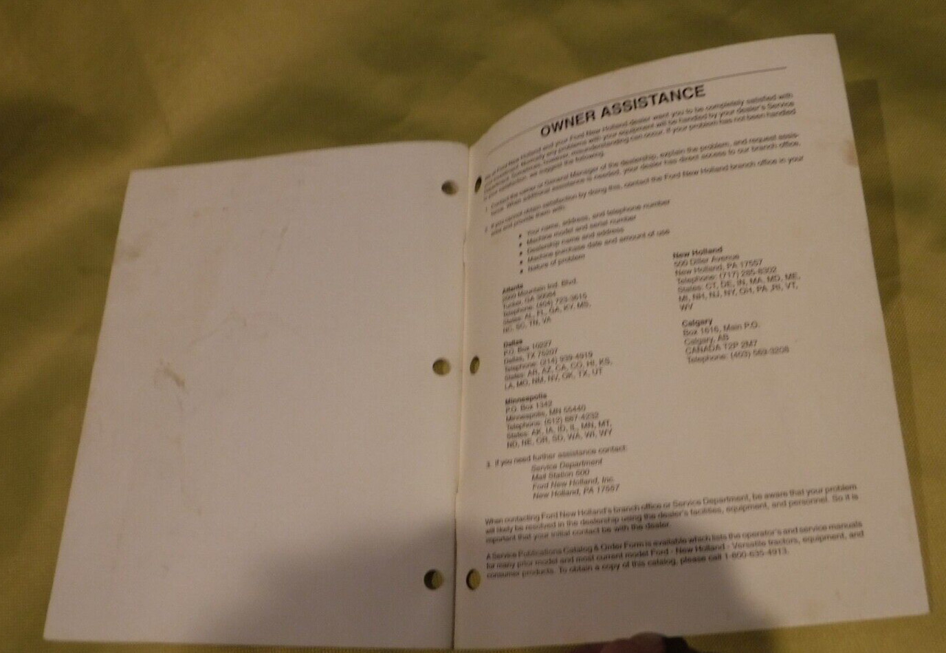 New Holland 824 Corn Head Assembly Information & Owner Operator Manual