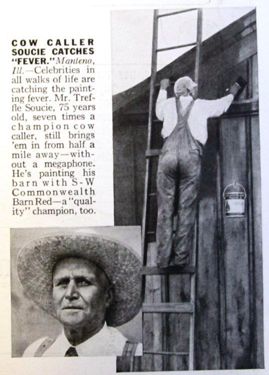 Original 1933 Paint Ad Photo Endorsed Treffle Soucie of Manteno Illinois