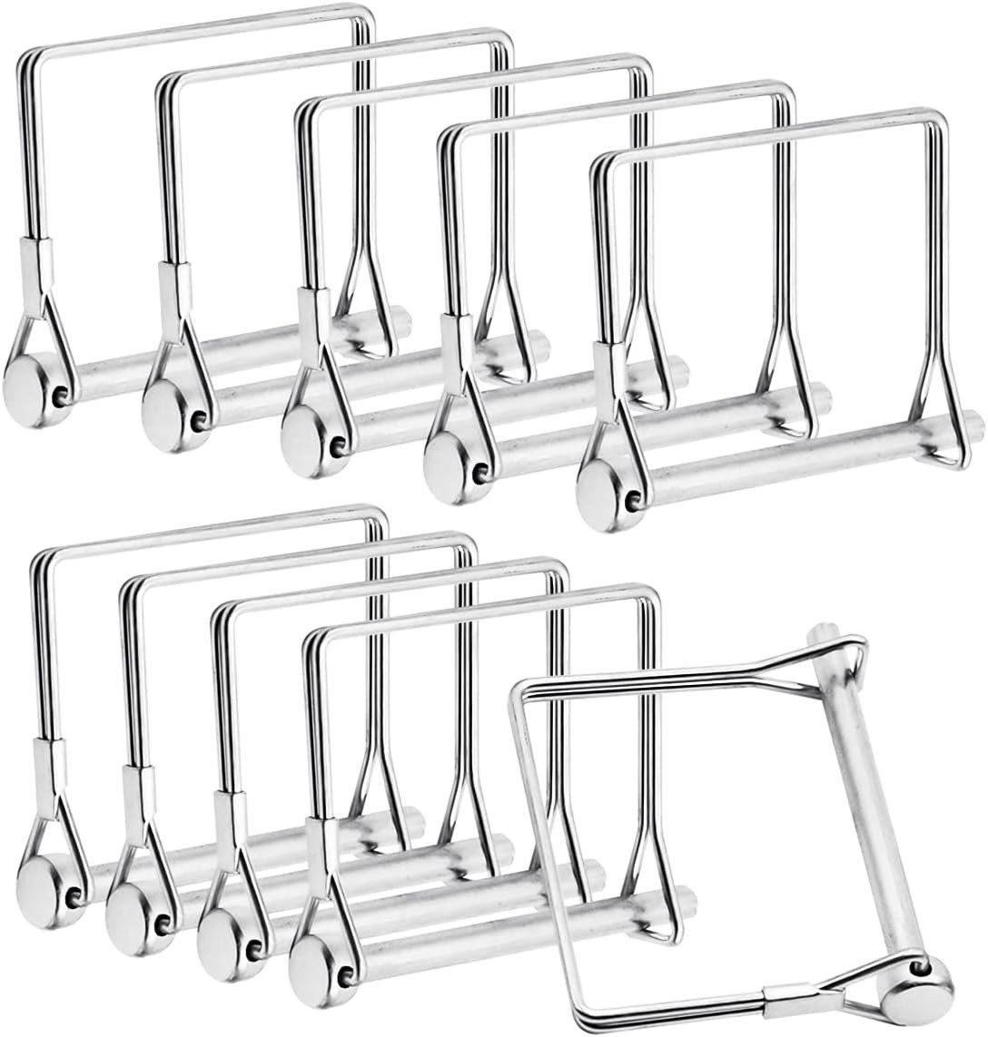 10 Pieces Square Shaft Locking Pin Coupler Wire Lock Pin Hitch Pin for Farm Trai