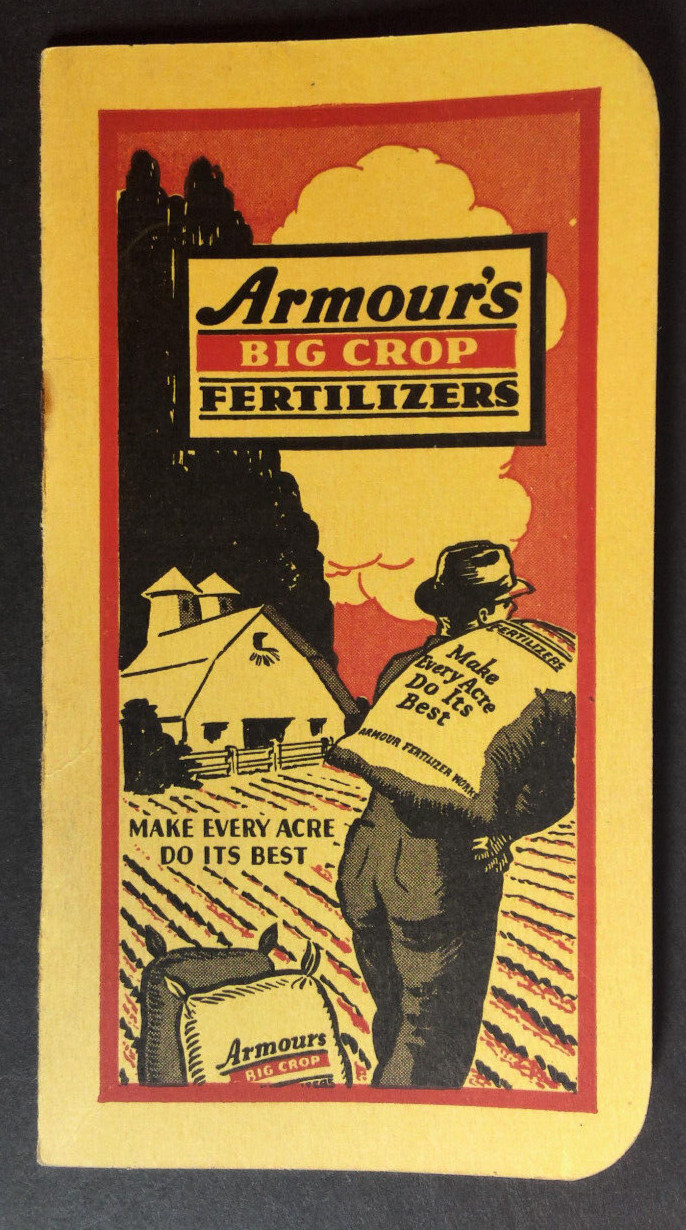 Armours Big Crop Fertilizer 1939 1940 Note Pad Atlanta Geogria
