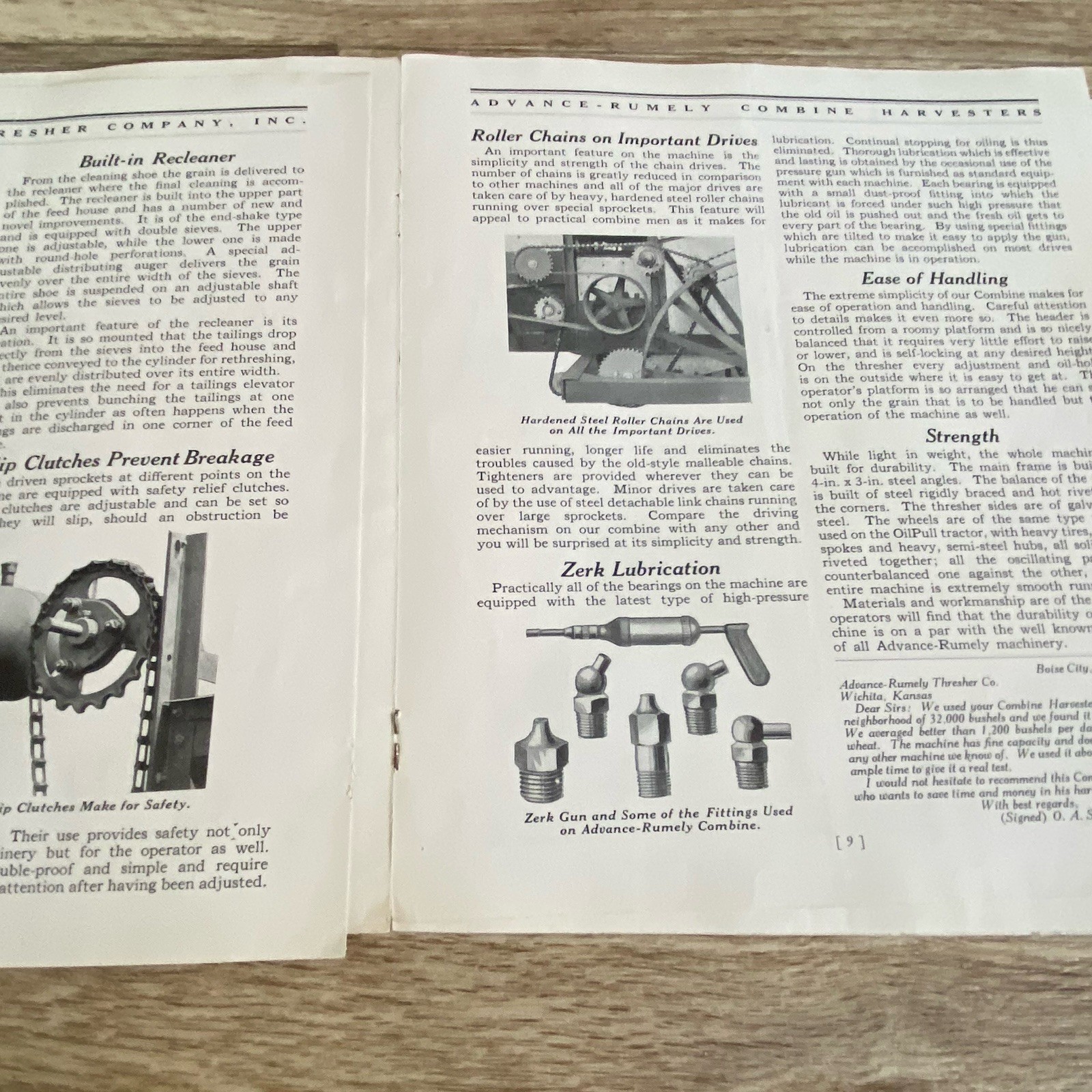 Advance Rumely Grain & Rice Steel Threshers Sales Brochure Machinery Tractor