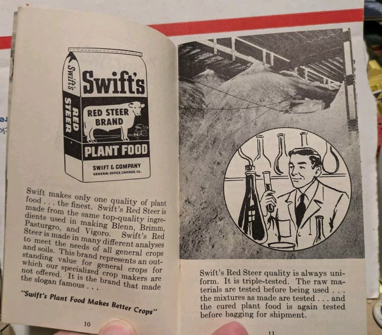 1954-1955 Swift&rsquo;s Plant Food Service Red Steer Memo Book Vigoro Brimm Gold Bear