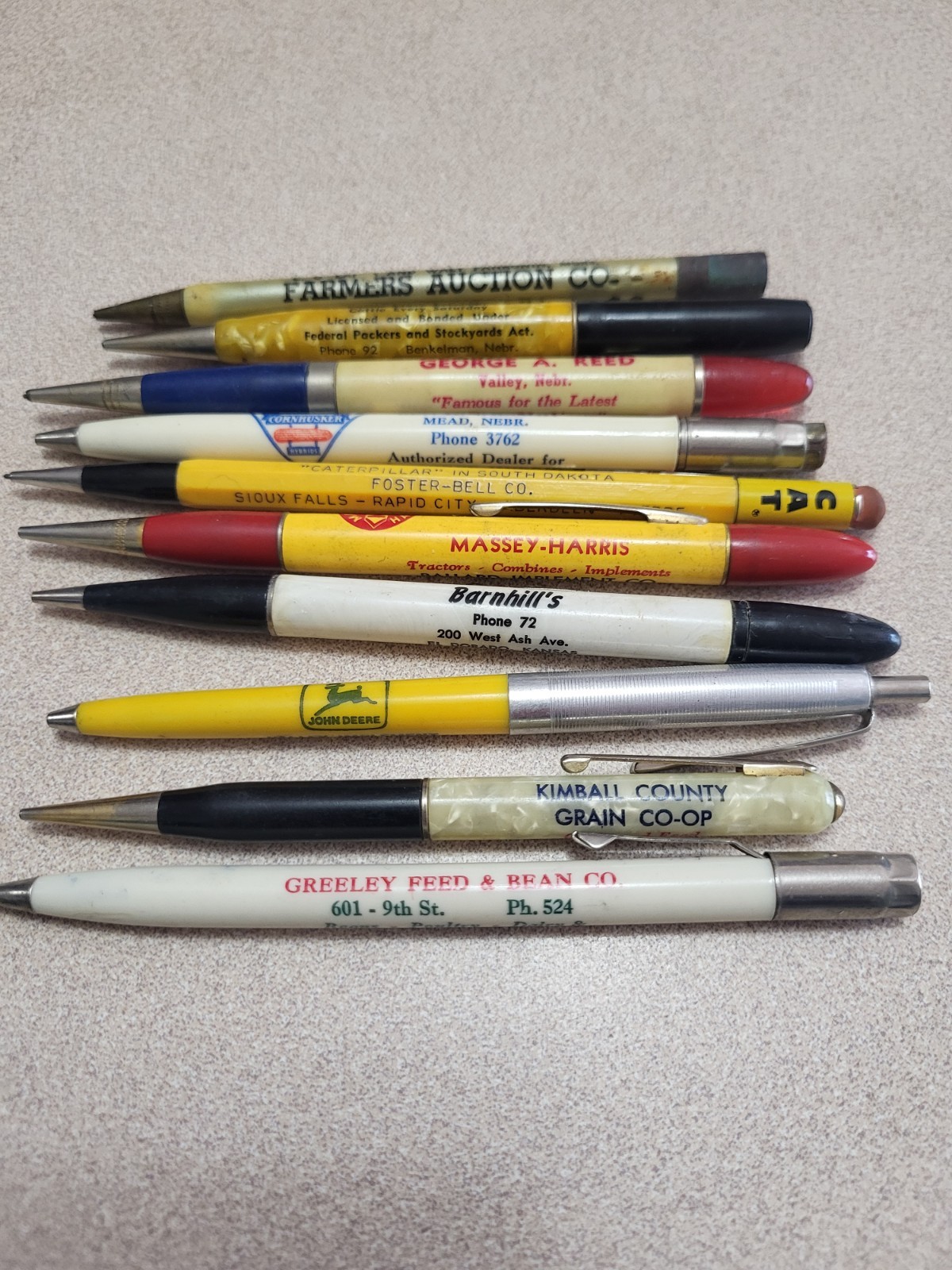 Vintage Farm & Tractor &.Farm Auction Pencil Lot Of 10