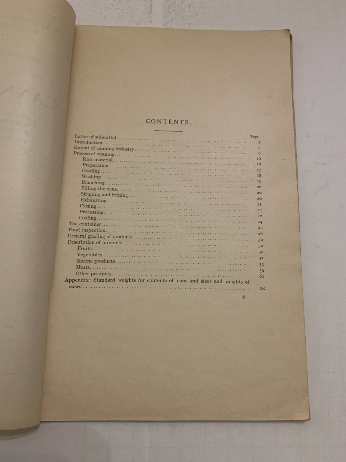 1917 Canned Foodsby Department Of Commerce Booklet