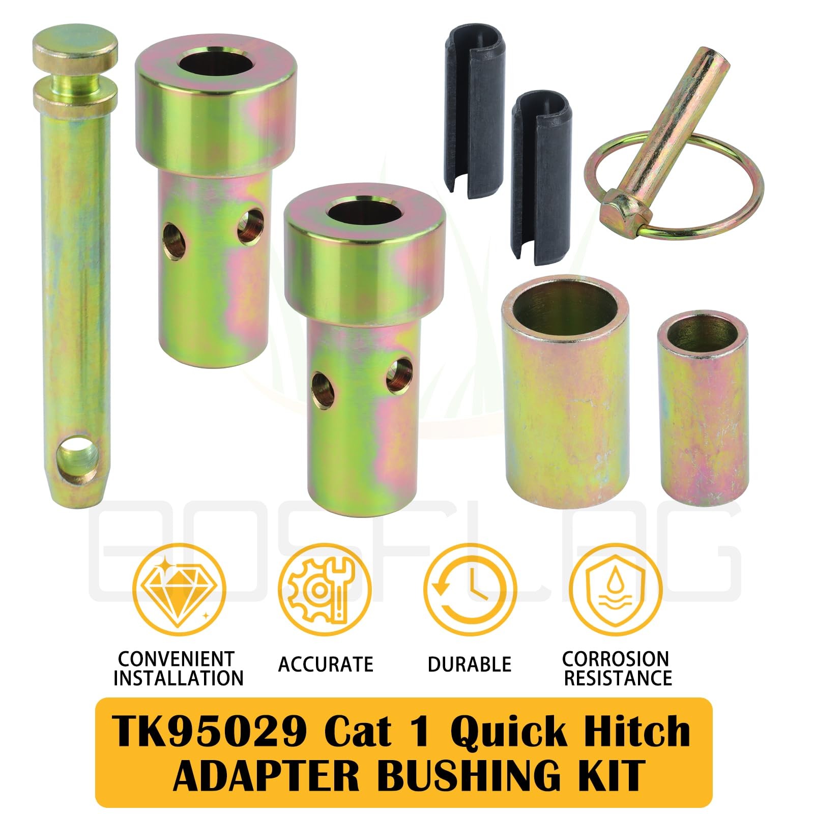 3 Pack TK95029 CAT 1 Quick Hitch Adapter Bushing Kit, Including Link Pin Hitc…