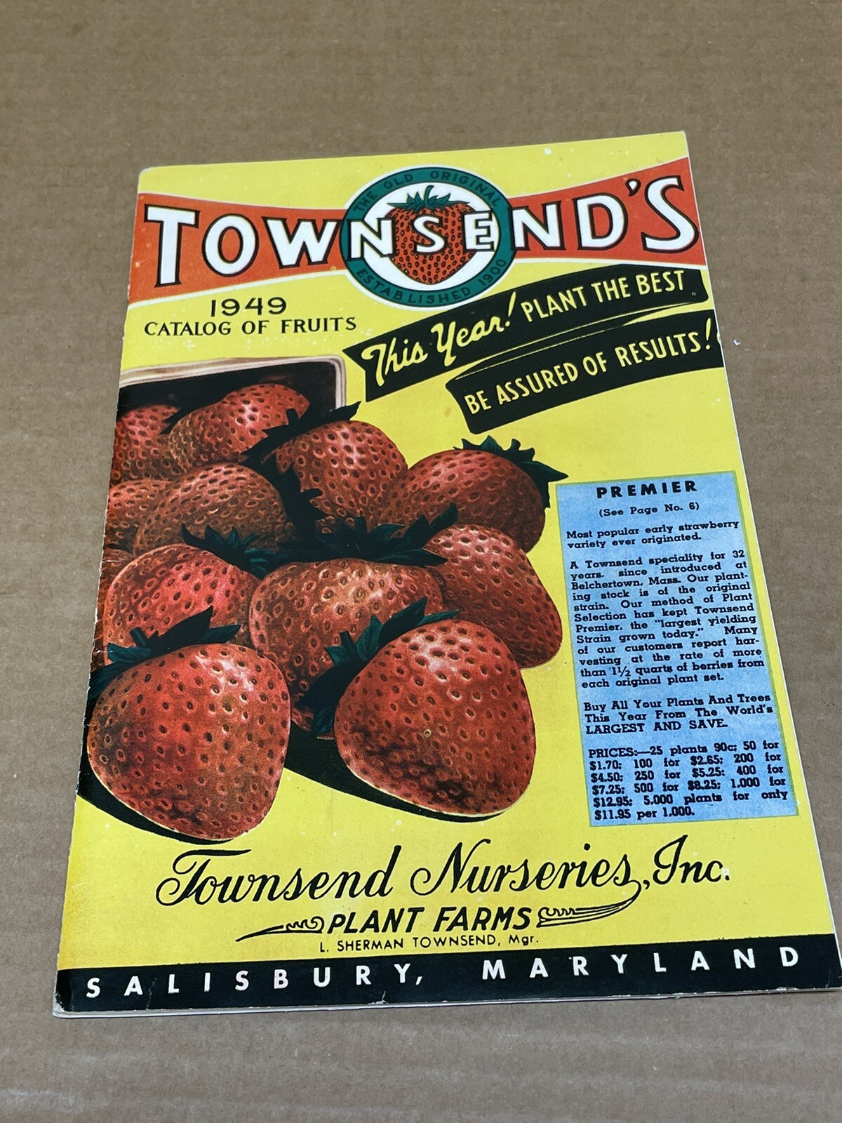 Vtg 1948 1949 Townsend Nurseries Salisbury, Maryland Garden Catalog Lot RARE