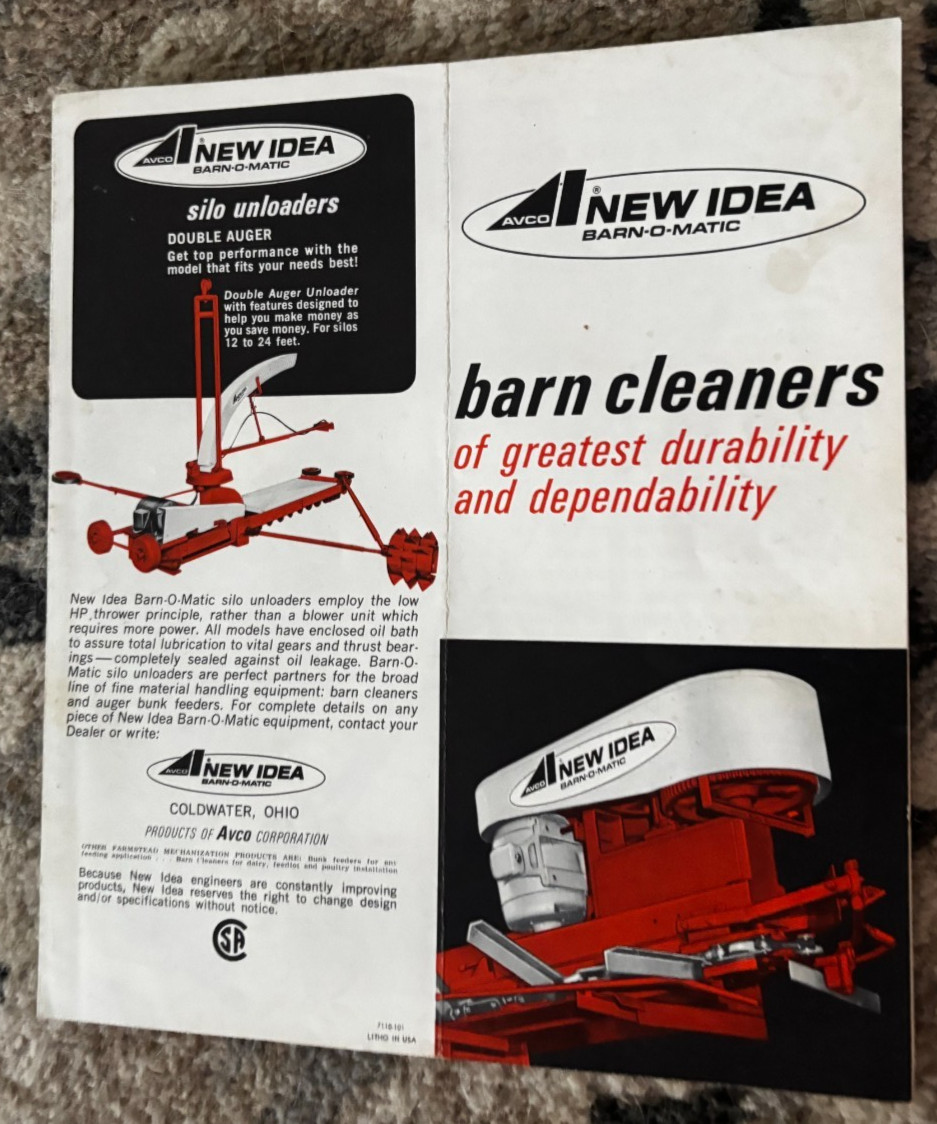 New Idea Barn Cleaners For 1971 Brochure DCPA26