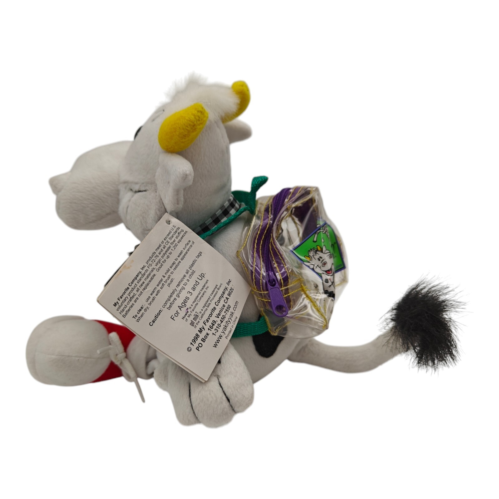 Talking Got Milk Vintage Cow Howie Plush 1998 Yakity Yak 8 Inch Collectible
