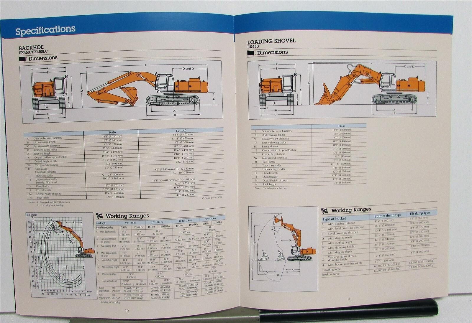 1999 Hitachi Super EX450-V Crane Specifications Construction Sales Brochure