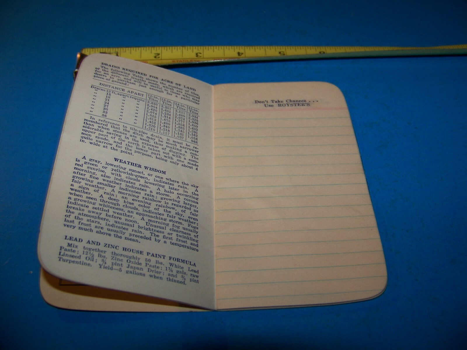 Royster Fertilizer « Daily Reminder » Memo Booklet 1951 F.S. Royster Guano Comp.