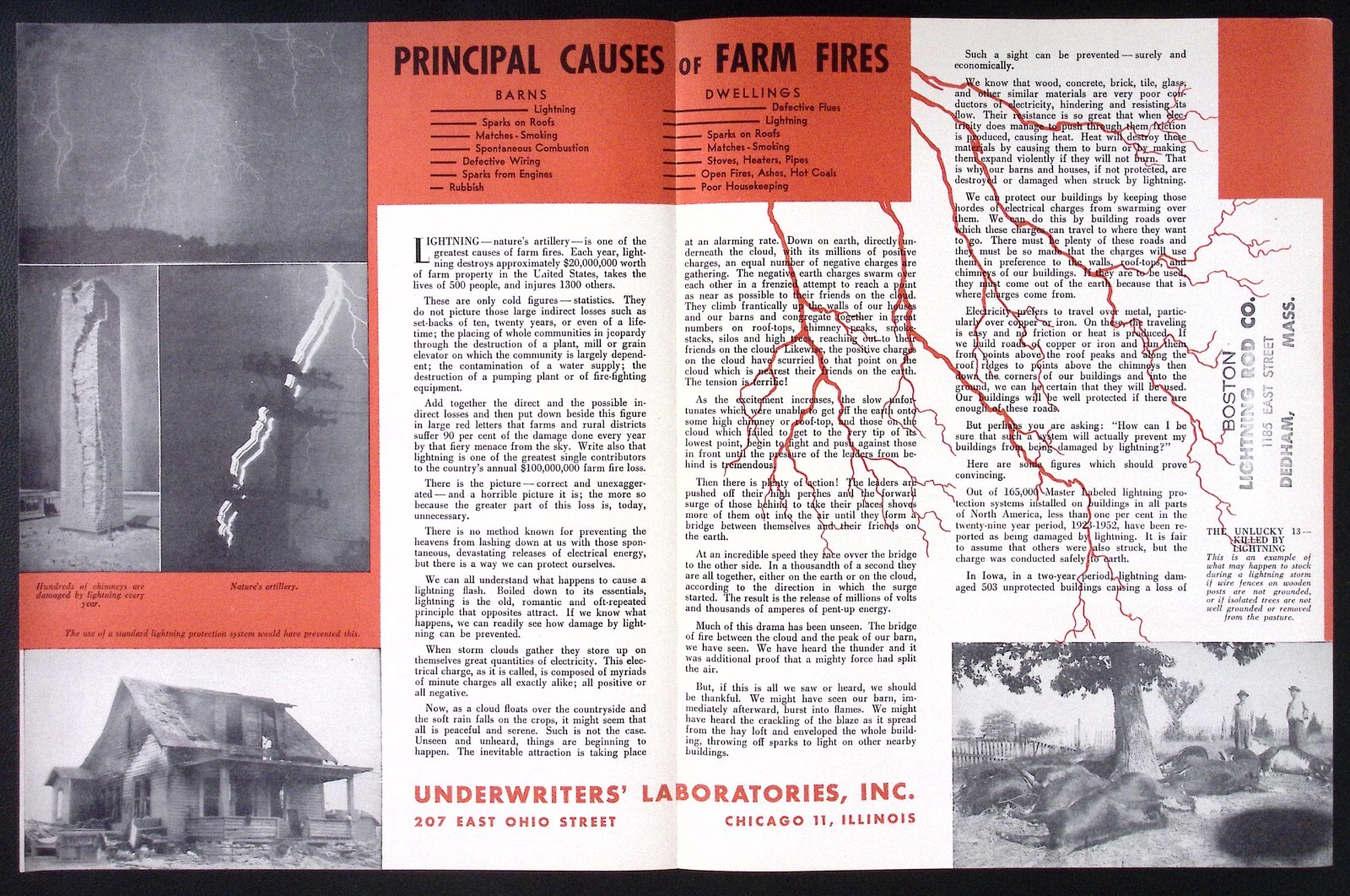 Underwriters Laboratories Flash of Destruction Farm Fires Safety Brochure c1960s