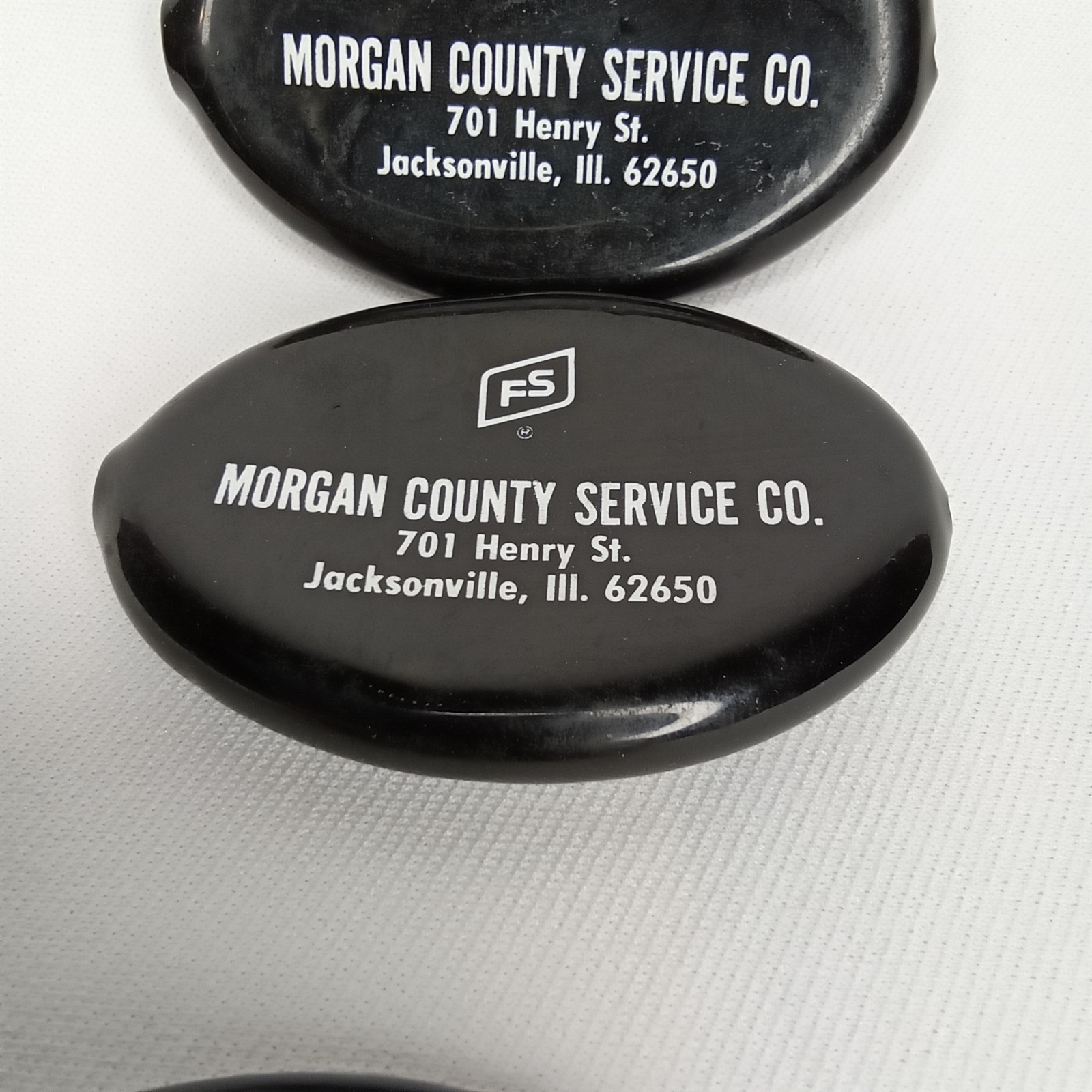 Vintage Advertising Coin Purse Set Of 3 FS Morgan County Service Jacksonville IL