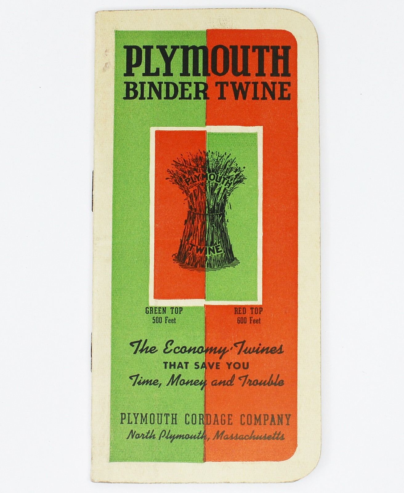 Vintage 1941 PLYMOUTH BINDER TWINE for Grain Harvest Data Notebook