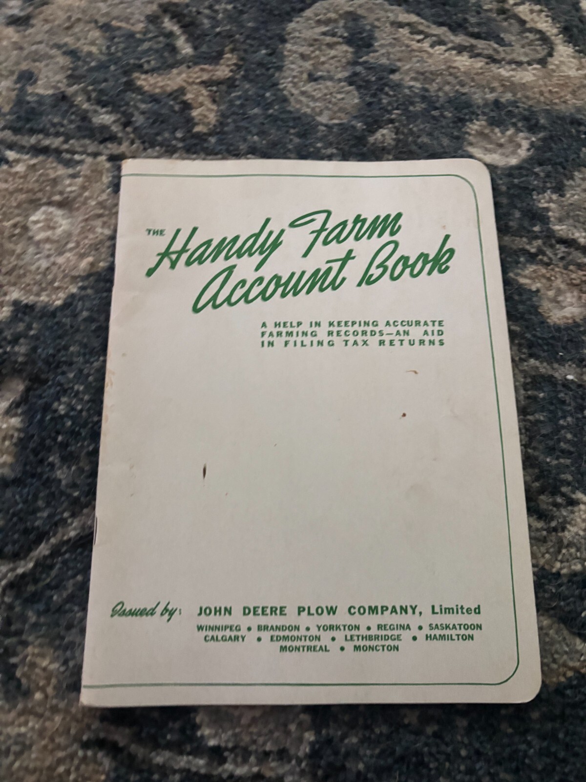 John Deere Handy Farm Account Book for 1958 Brochure FCCA25