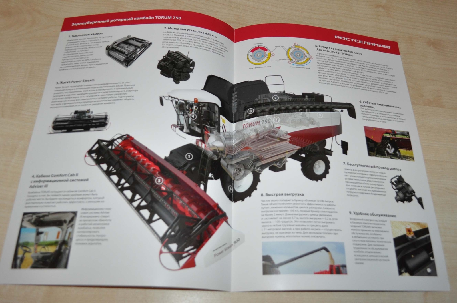 Rostselmash Torum 750 Combine Harvester Agriculture Russian Brochure Prospekt