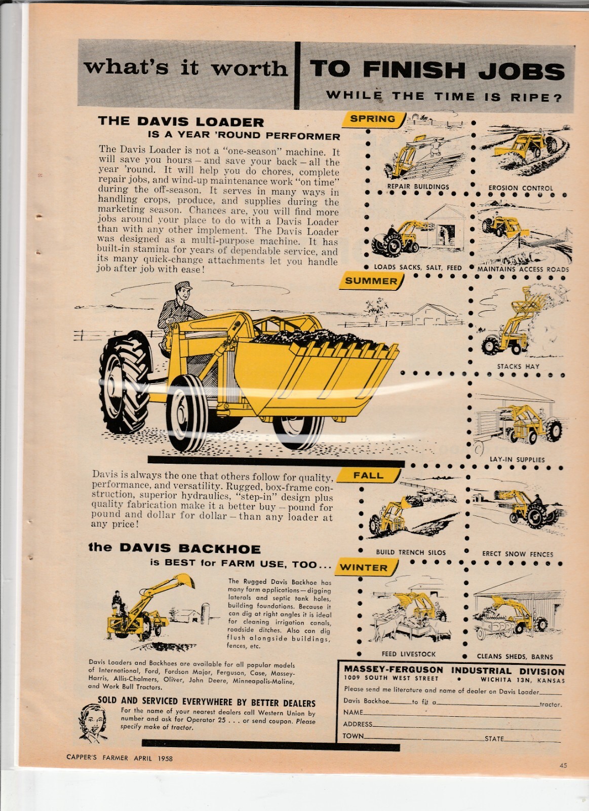 Original 1958 Davis Loader Magazine Ad « What&rsquo;s it Worth… »