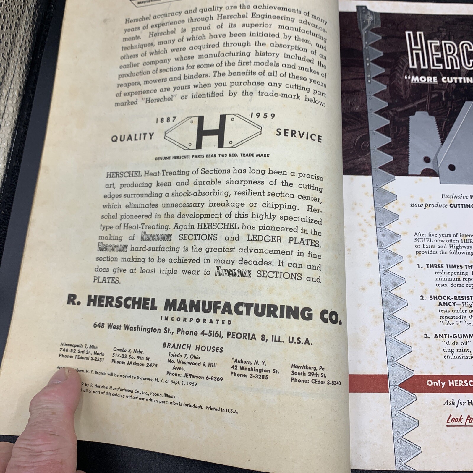 1959 Des Moines Iron Co Repair Parts Catalog Mowers/Combines/Swathers/Harvester
