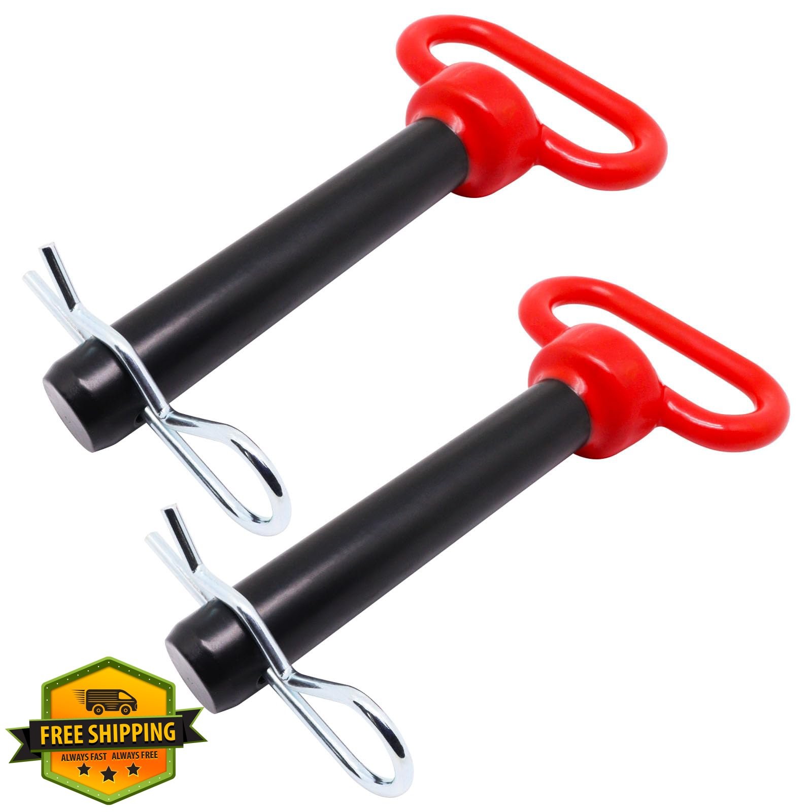 YuGtcen 7/8 x 4-1/2 Inch Hitch Pin with Clip, Red Handle Trailer Tow