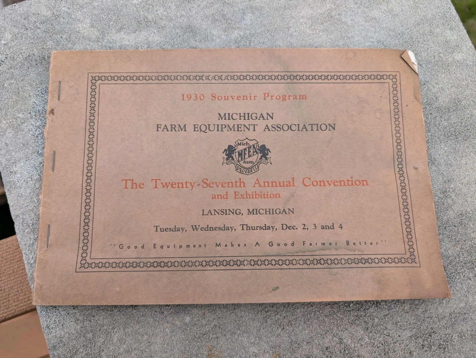 Michigan Farm Equipment Program 1930 Advertising John Deere Fordson Case Tractor