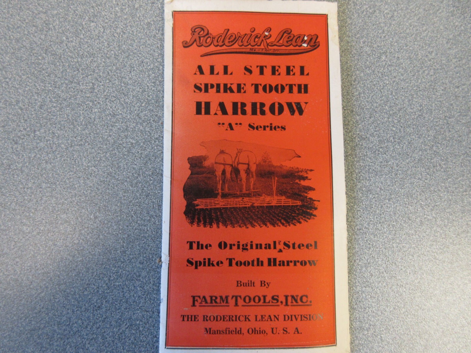 Roderick Lean Spike Tooth Harrow Sales Brochure Pocket Size