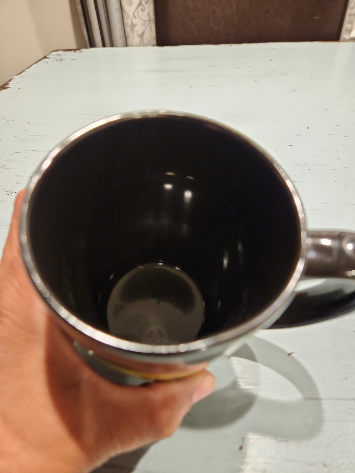 DILLER MUG AGRICULTURE AG EQUIPMENT FEEDERS WAGONS 1986 BLACK YELLOW COFFEE CUP.