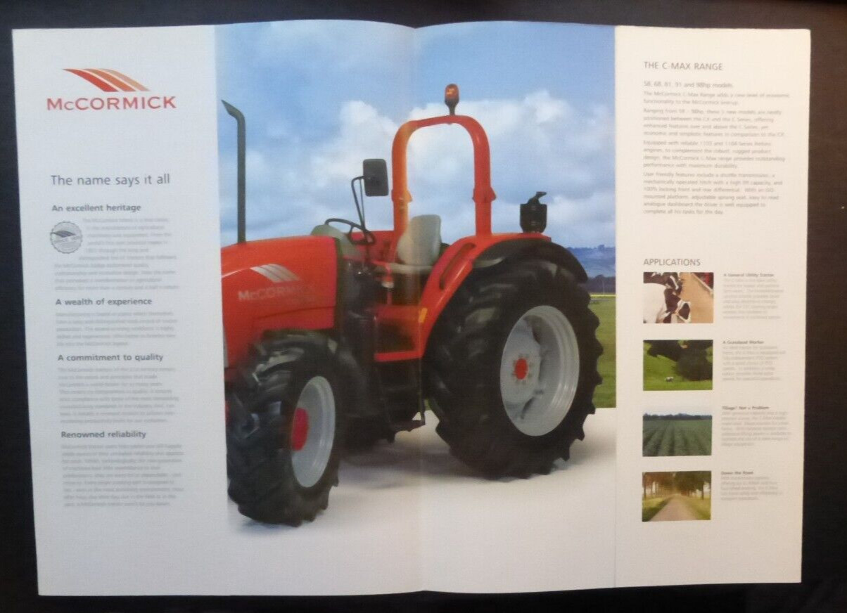 VTG Ad Sales Brochure Catalog McCormick C-Max 60 75 85 95 105