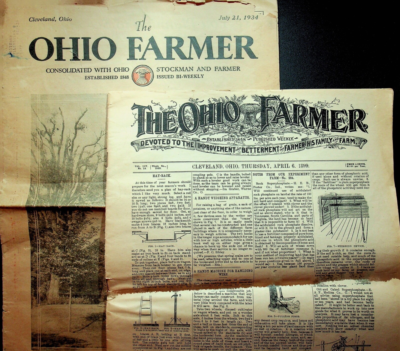 TWO OHIO FARMER 1899 & 1934 PAPERS – E17-H