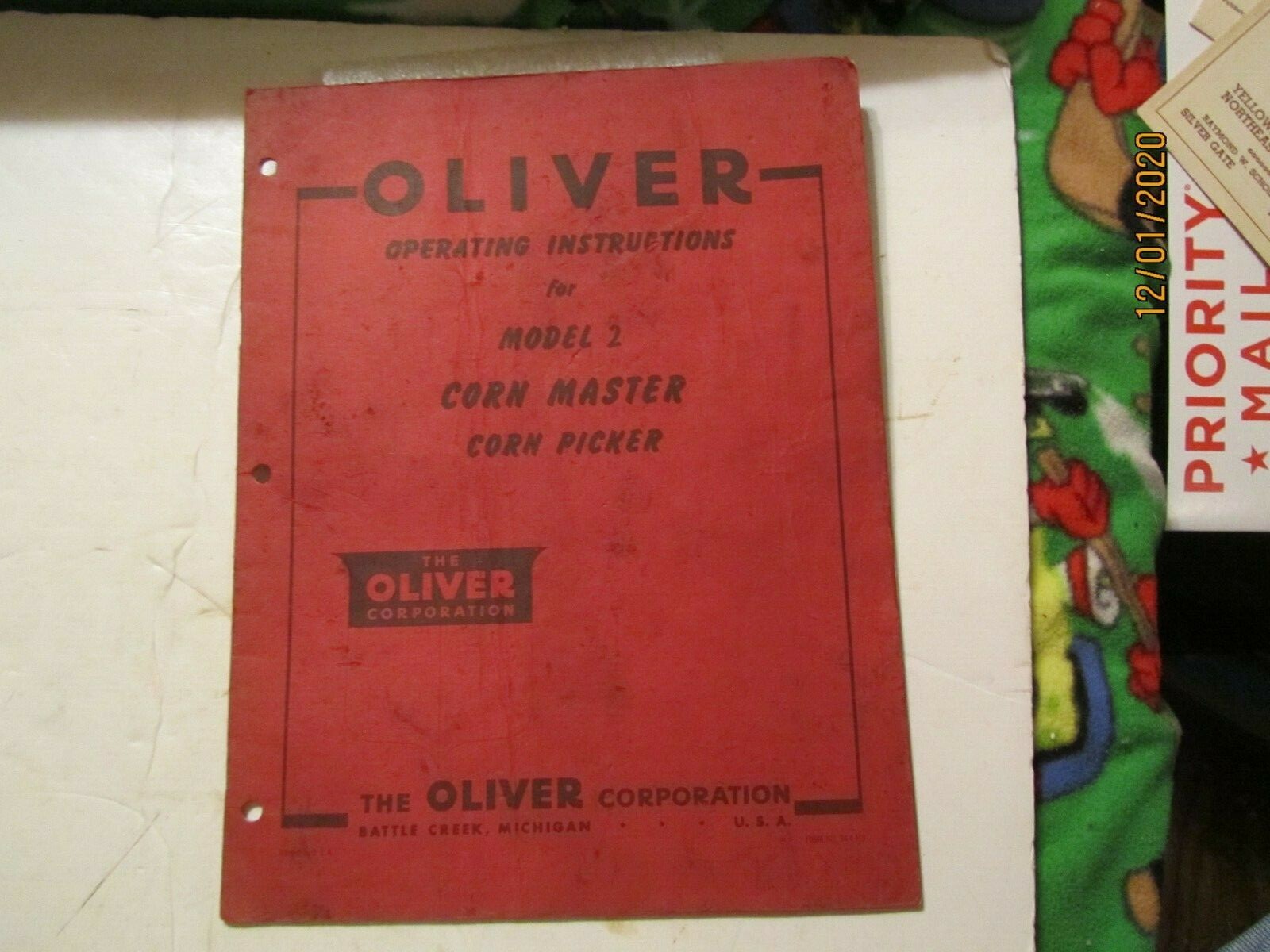 1950 Oliver Operating Instructions for Model 2 Corn Master Corn Picker Manual