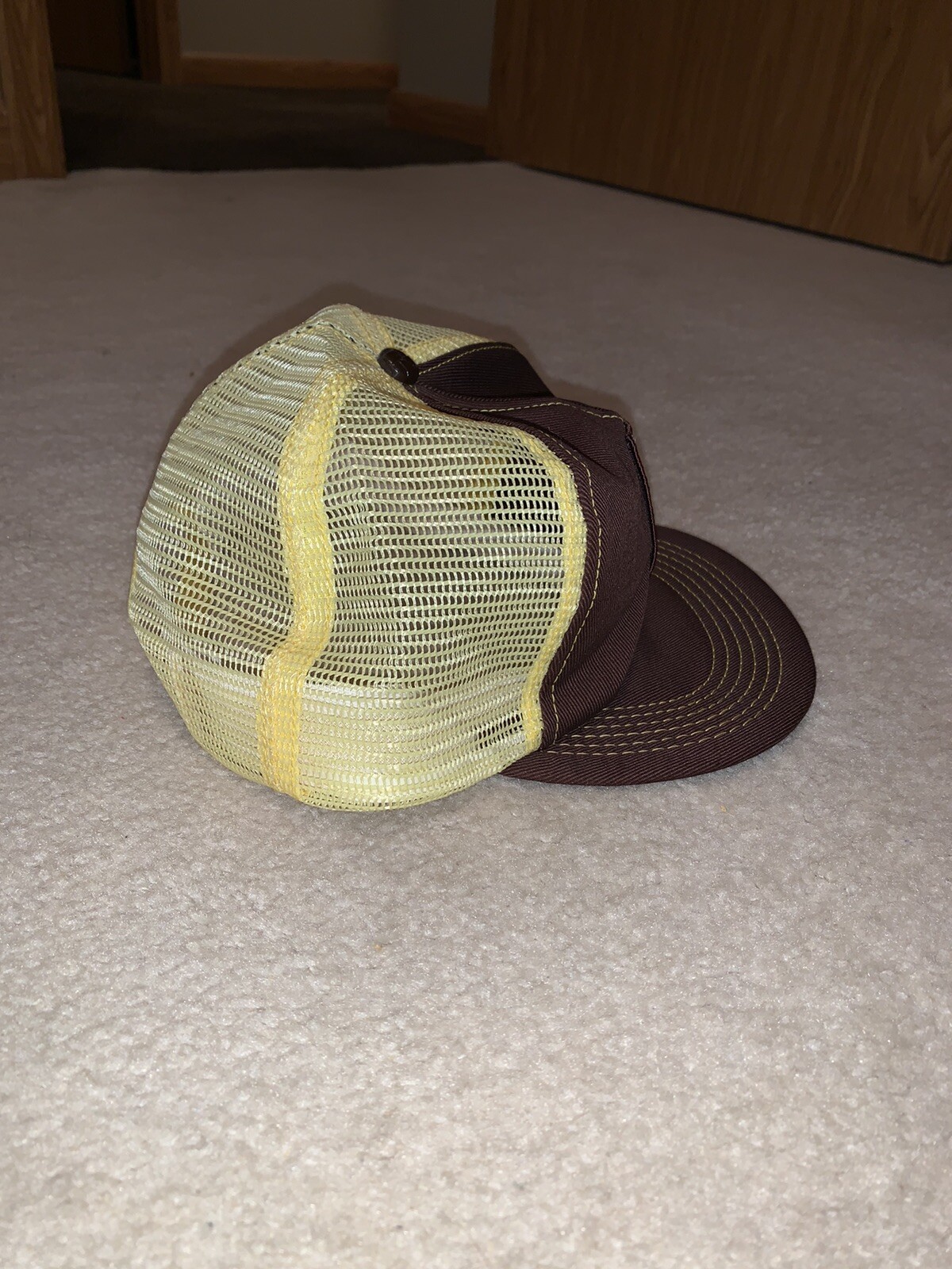 Vintage INTERSTATE SEED Patch Trucker Mesh Snapback Made USA Hat Cap Sunflower