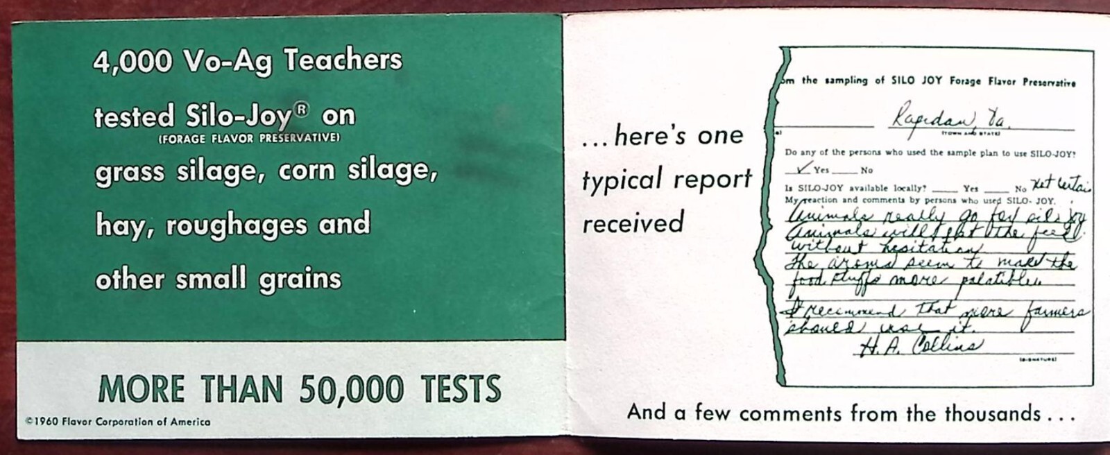 1960 SILO-JOY PRODUCTS MAR-GRO SUPPLY CO LANCASTER PA FOLD OUT ADVERTISING Z6546