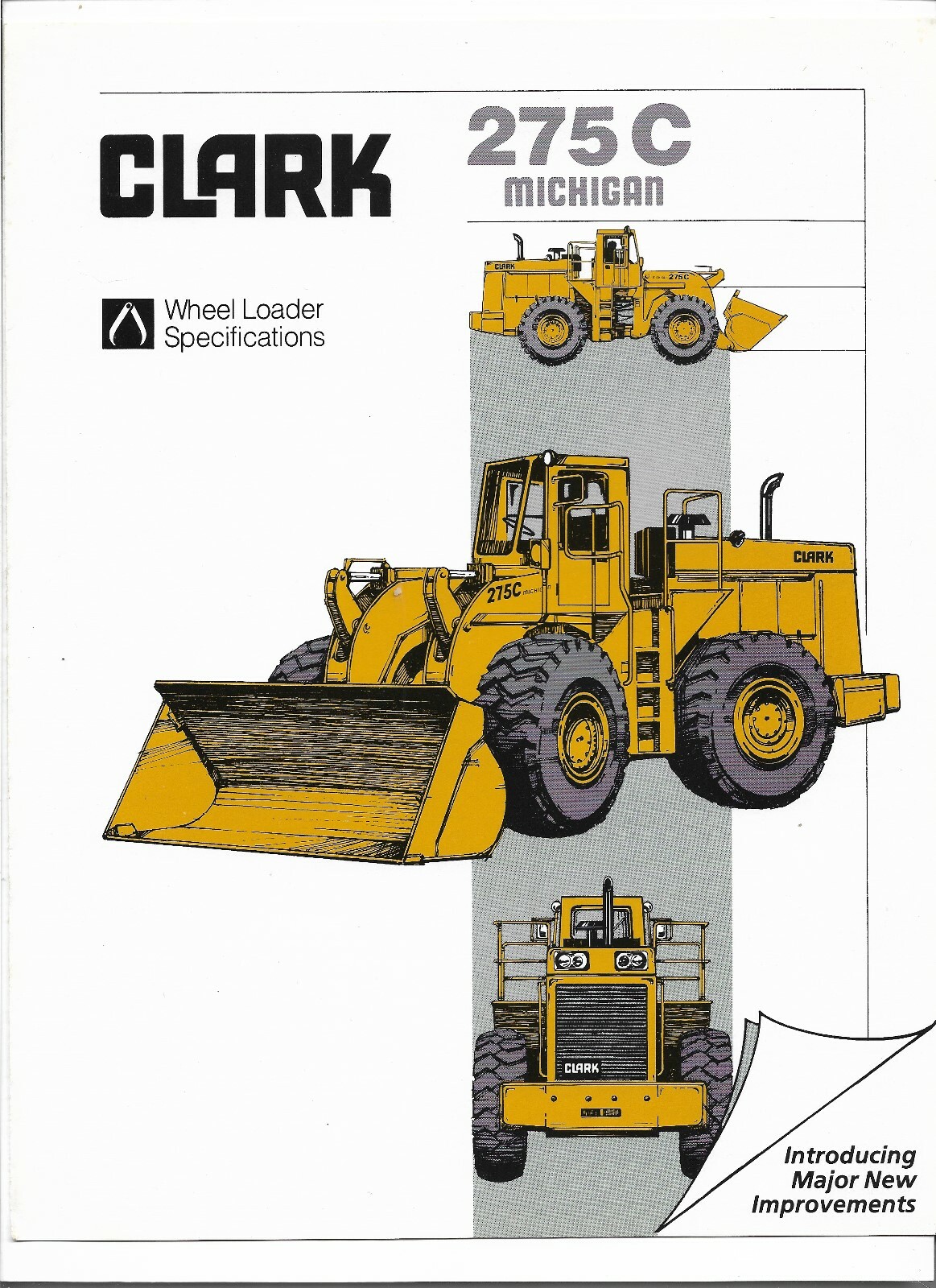 Original Clark Michigan 275C Wheel Loader Sales Brochure Form # WL275C Dec. 1983