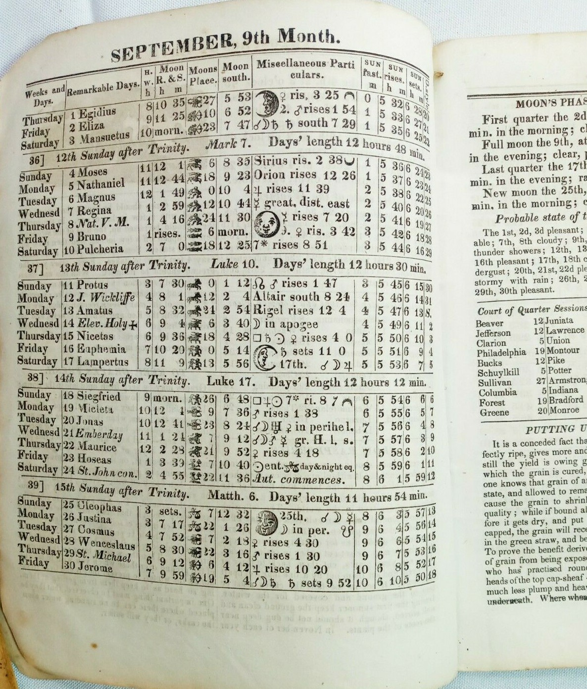 Vintage 1870 John Bear Baer&rsquo;s Agricultural Almanac Lancaster PA Antique Farmers