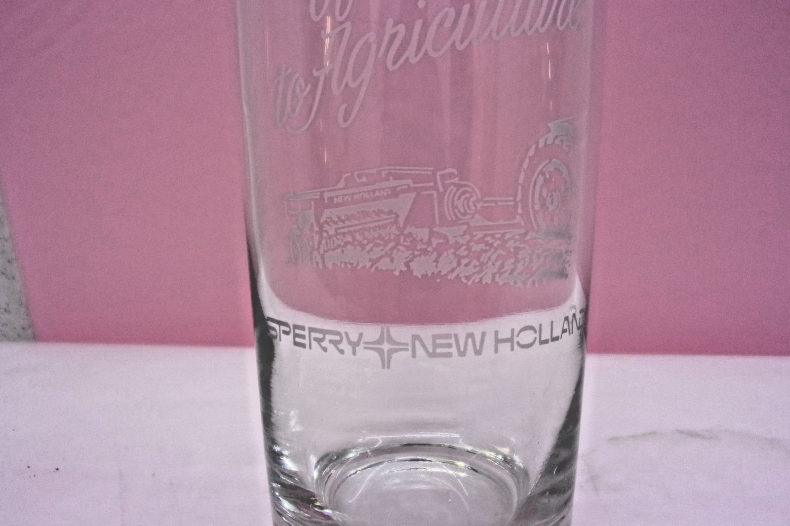 1980 commemorative glass 85 years Sperry New Holland&rsquo;s service to agriculture