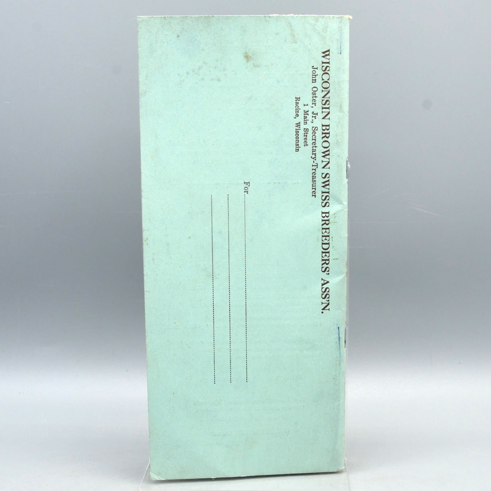 Wisconsin Brown Swiss Breeders Handi Book Directory 1951 Jane of Vernon Cover