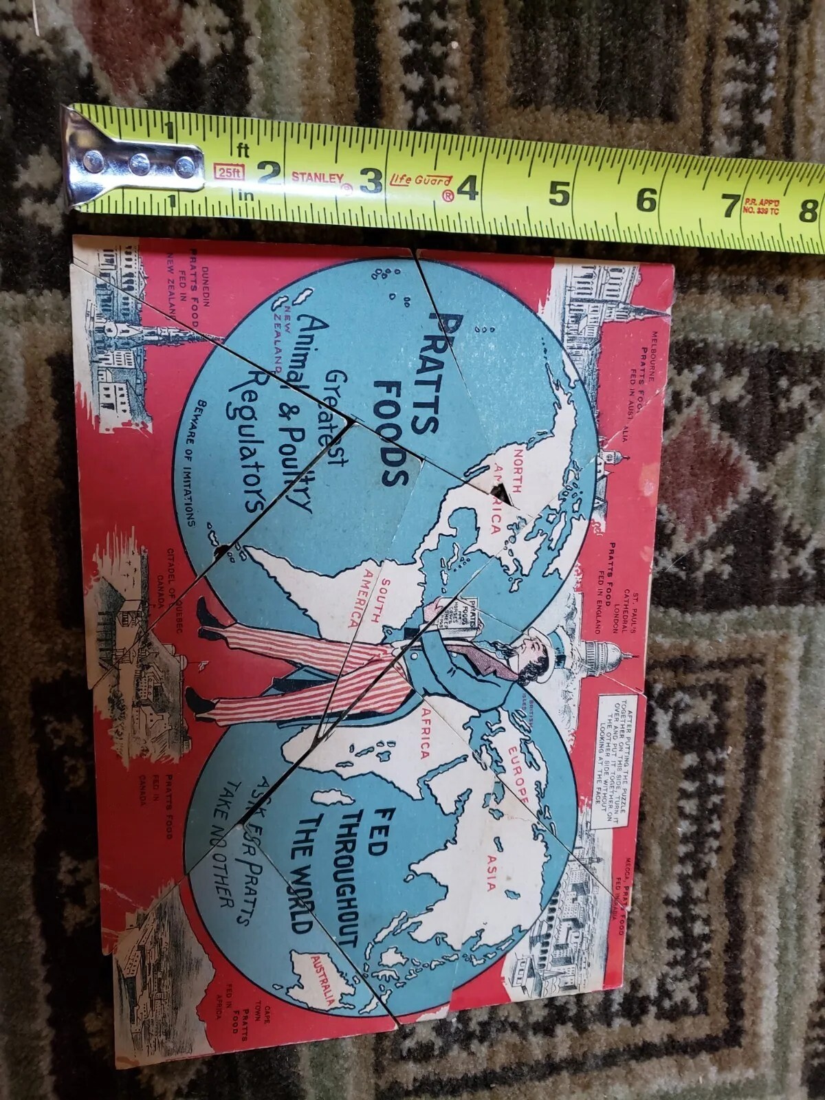 Vtg Antique Pratts Food Co. Puzzle Complete Rare Farm Agriculture