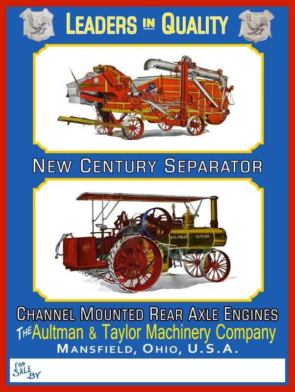 Aultman & Taylor Steam Engines NEW METAL SIGN: 9 x 12&Prime; and Free Shipping