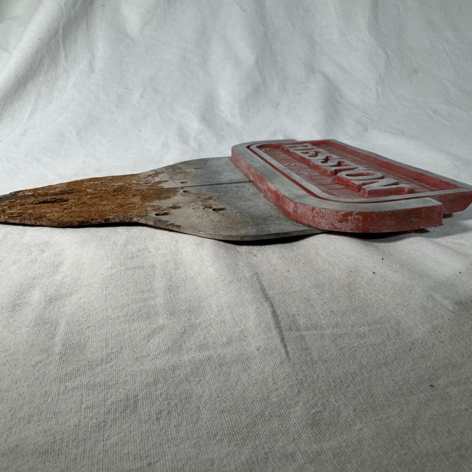 Hesston Cast Aluminum Implement Logo Farm Equipment Sign Boot Scraper 11”x9.5”