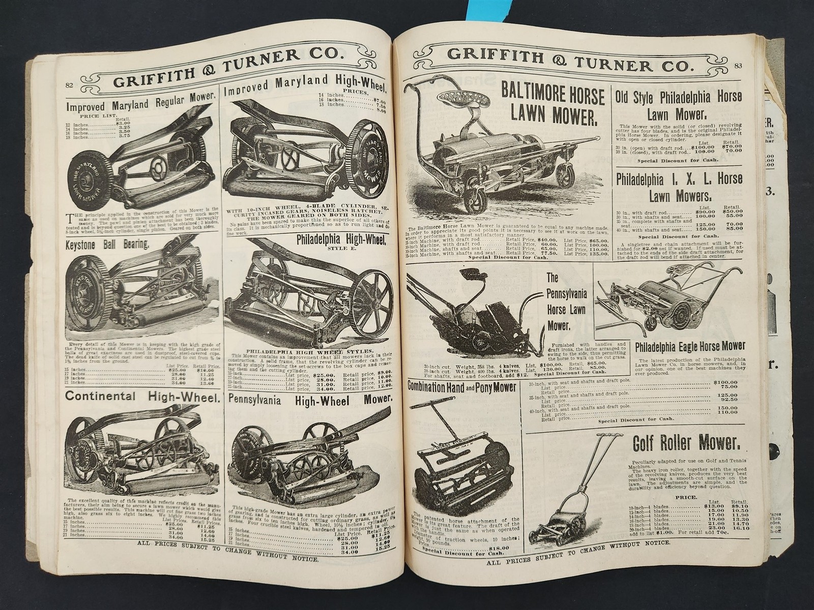 1905 antique GRIFFITH TURNER baltimore md FARM GARDEN SUPPLY CATALOG agriculture