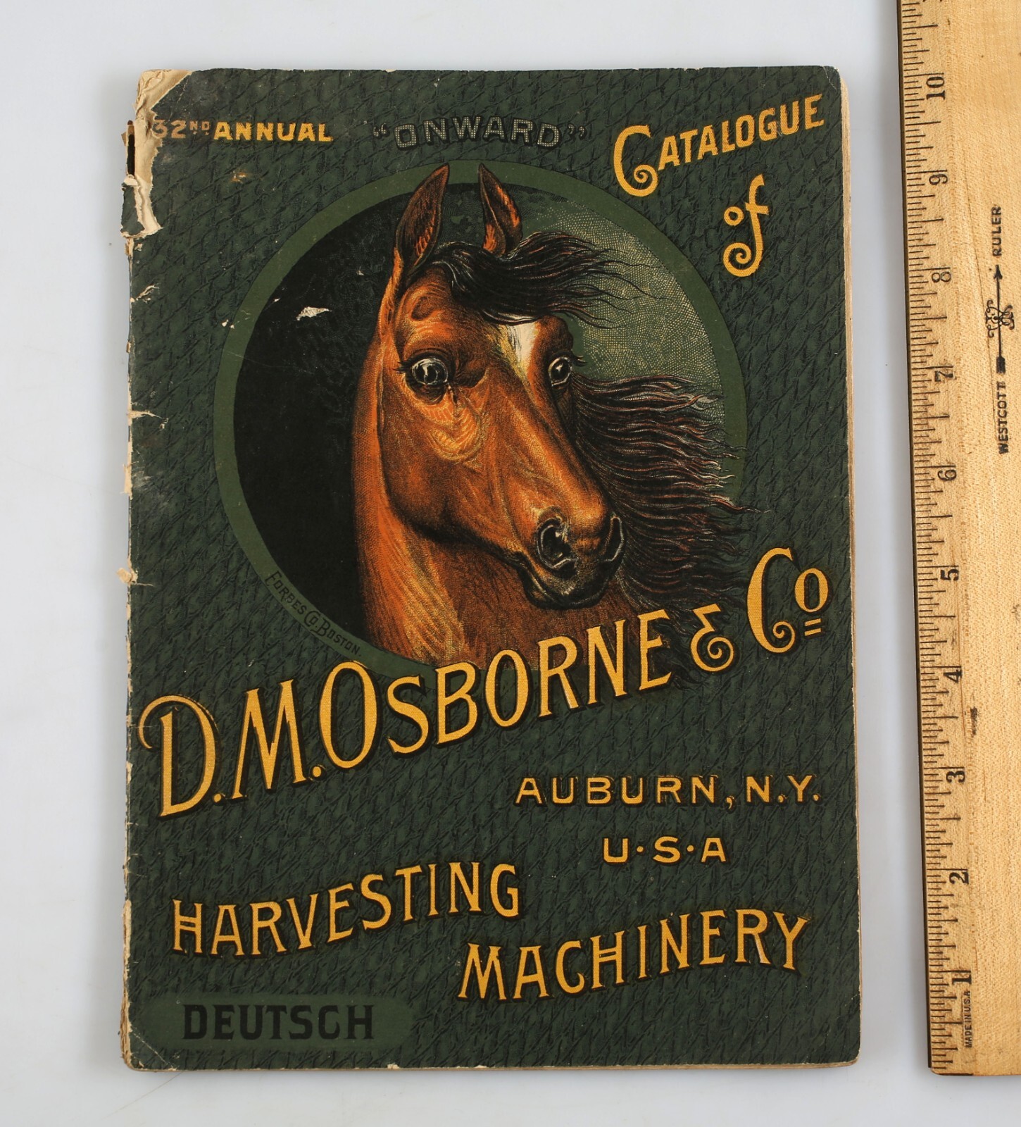 1888 D.M. Osbourne & Co. Harvesting Machinery Catalog In German Auburn NY Horse