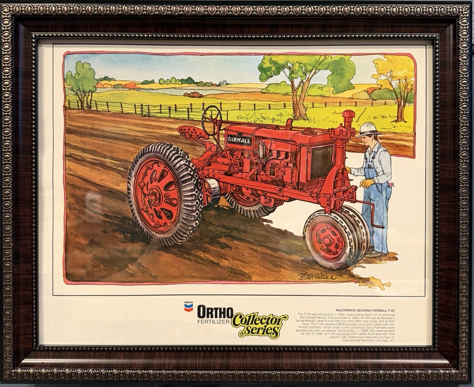 Vintage 16×13 Ortho Fertilizer Bill Miller Framed Print, Advertisment