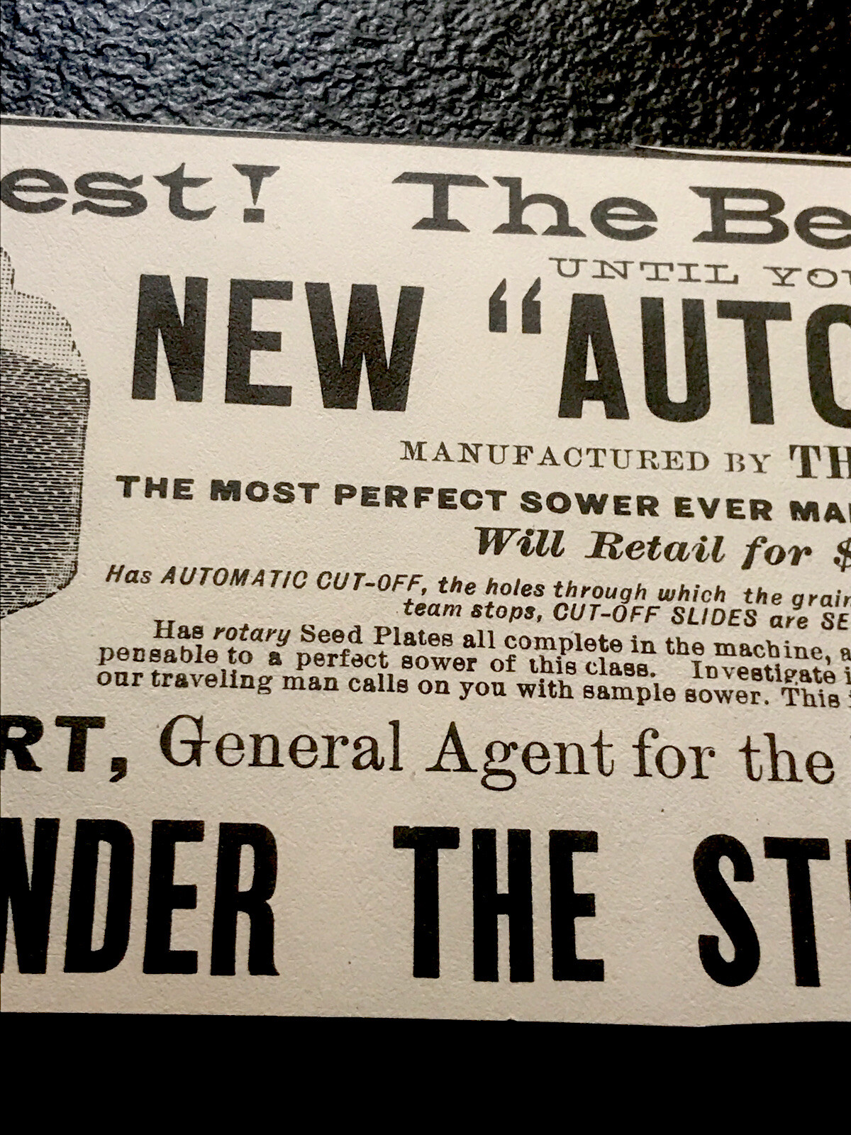 1889 Stowbridge Broadcast Sower Farm Advertising – Joliet – Illinois