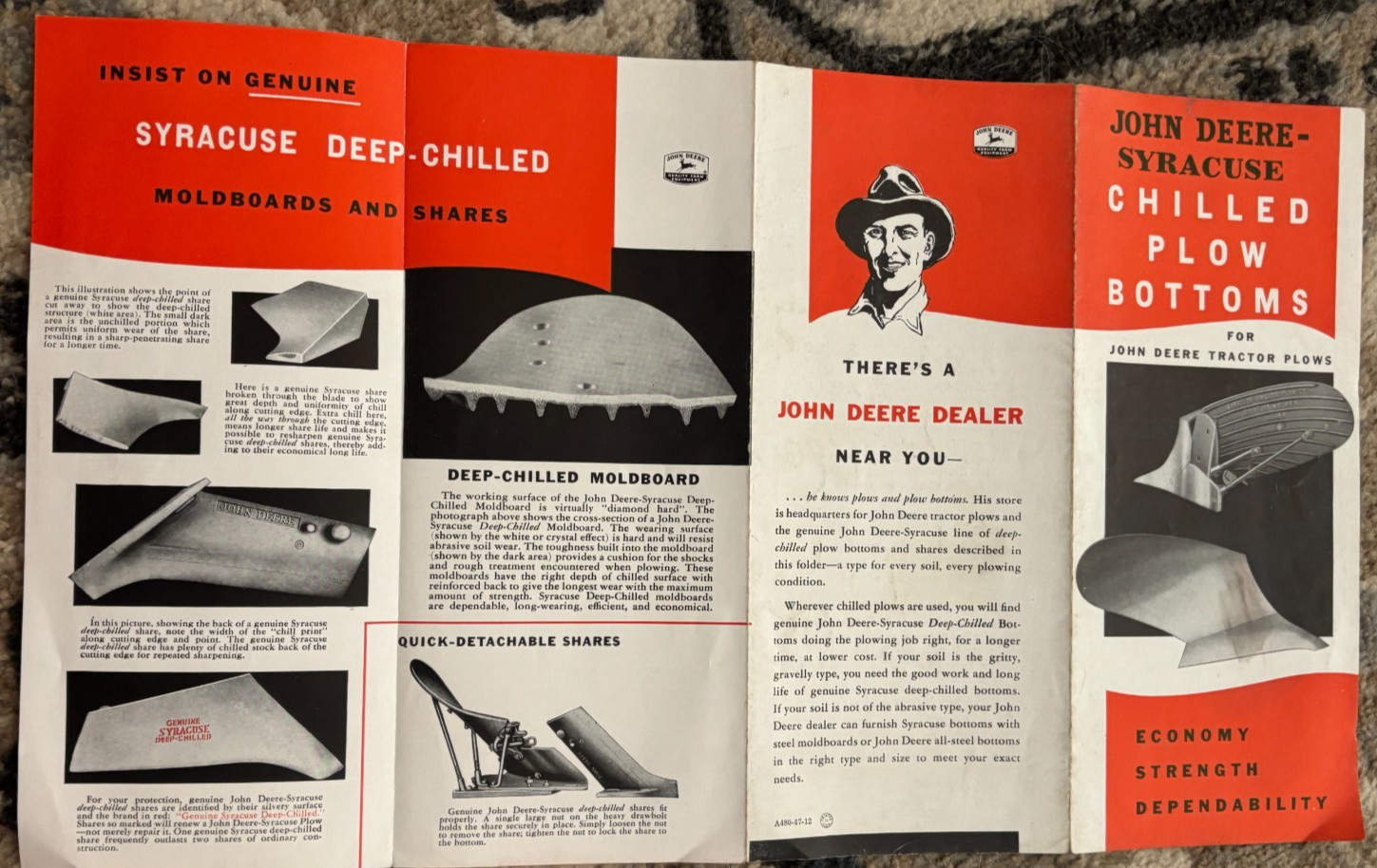 John Deere Syracuse Chilled Plow Bottoms For 1947 Brochure DCPA26