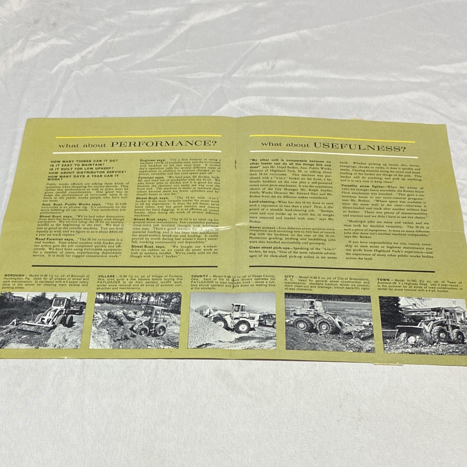 Hough Payloader Tractor-Shovel 1963 Original Advertising Brochure