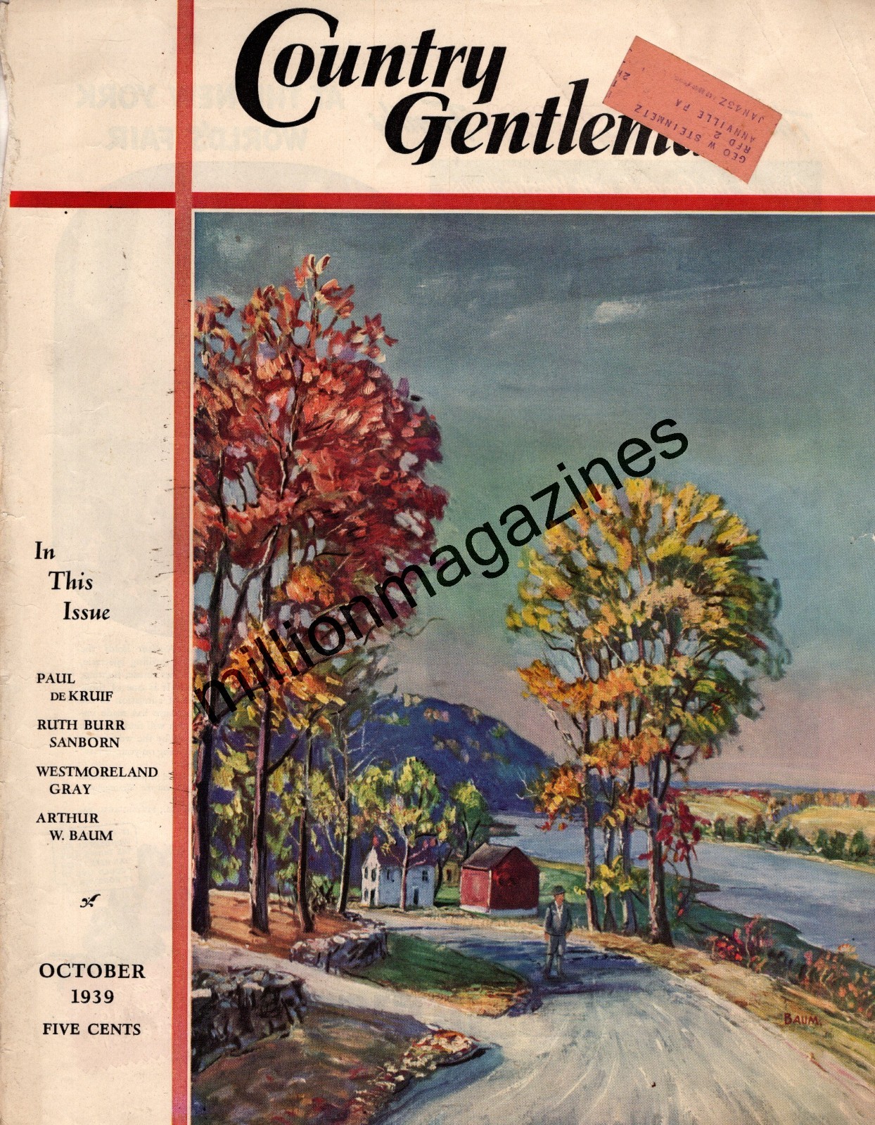 1939 Country Gentleman October Original Cover only – Southwestern Colorado
