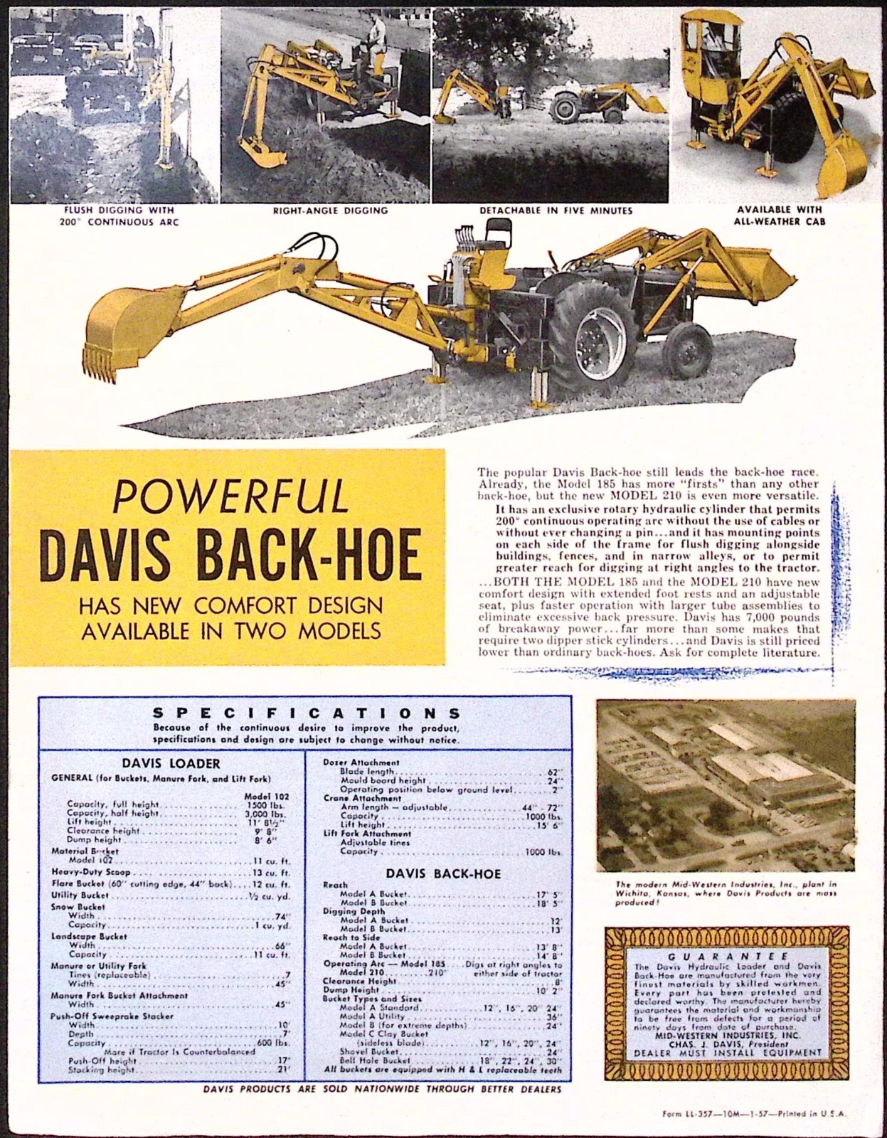 1957 Davis Hydraulic Loader for International Harvester Tractors Dealer Brochure