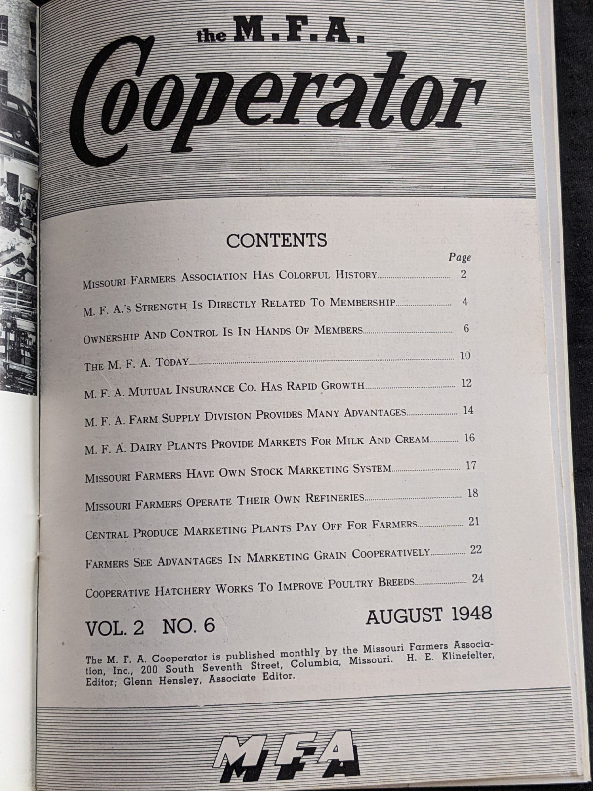 MFA-Missouri Farmers Association 1948 Cooperator Magazine
